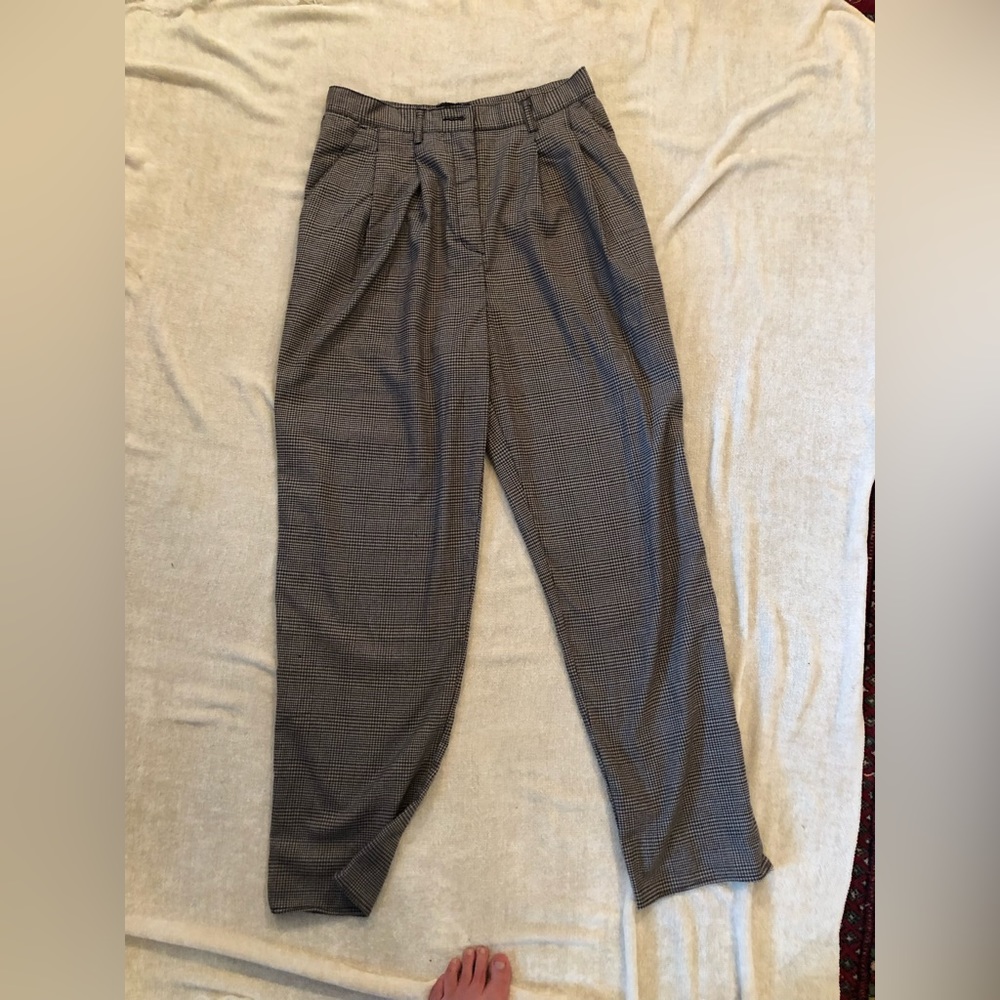 ASOS design plaid black and white business casual pants